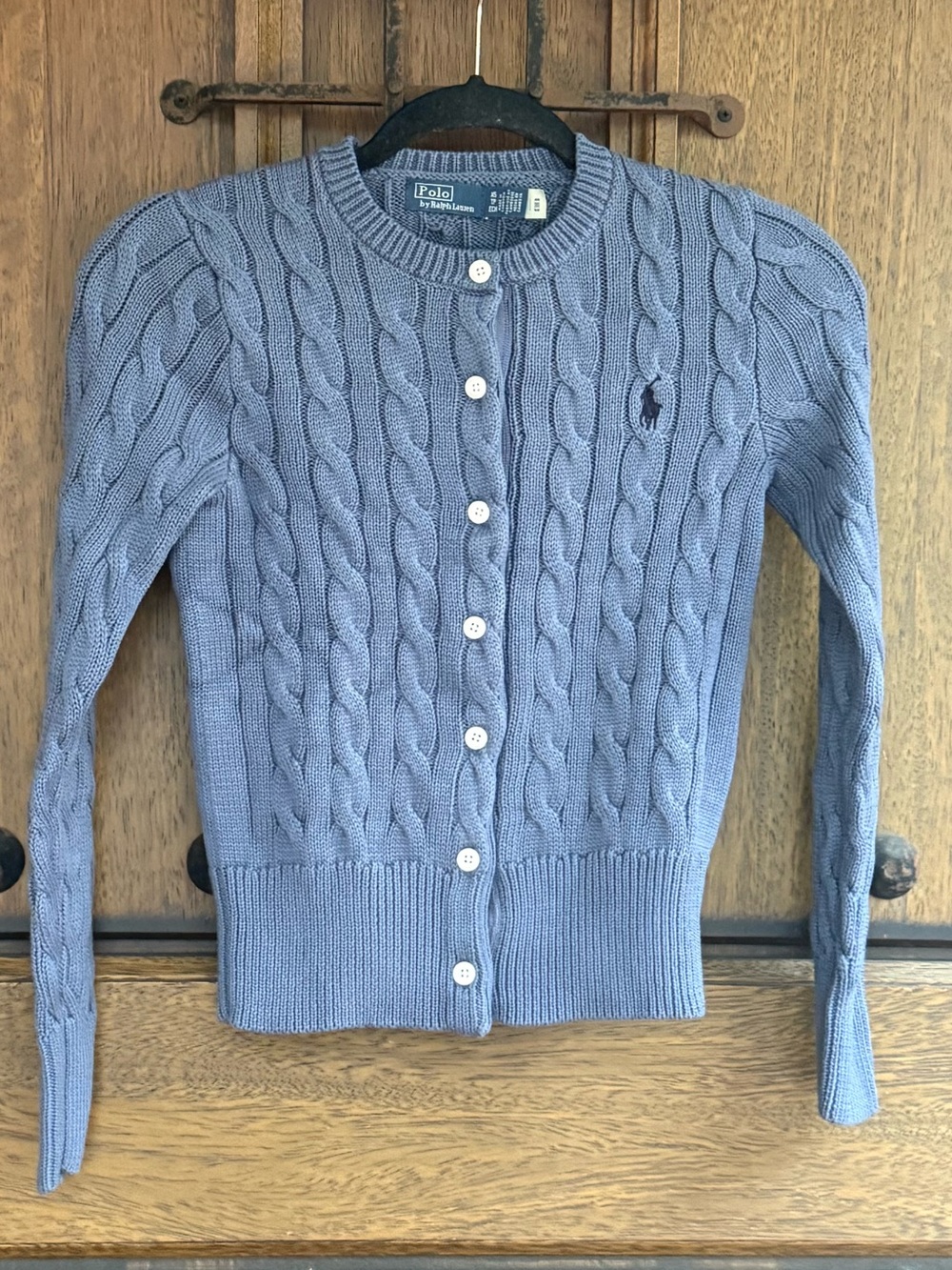 Polo Ralph Lauren Gray Cable-Knit Button Cardigan Size XS